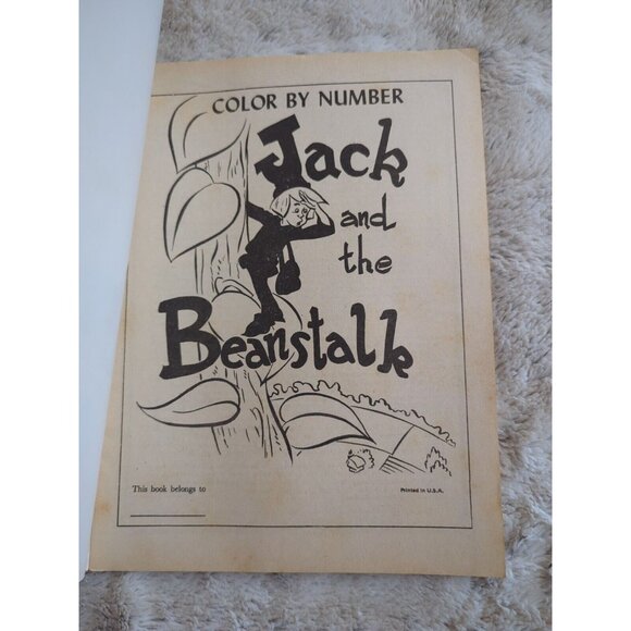 Jack And The Beanstalk Color By Numbers Coloring Book Kids Unused 60s Reprint SC - Picture 2 of 5